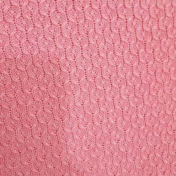 Talbots Pointelle Knit Sweater Sz Medium Pink Tunic Lightweight Soft Wool Blend - Picture 4 of 10